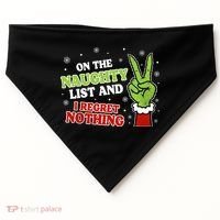 Christmas On Naughty List I Regret Nothing Xmas USA-Made Doggie Bandana thumb 0