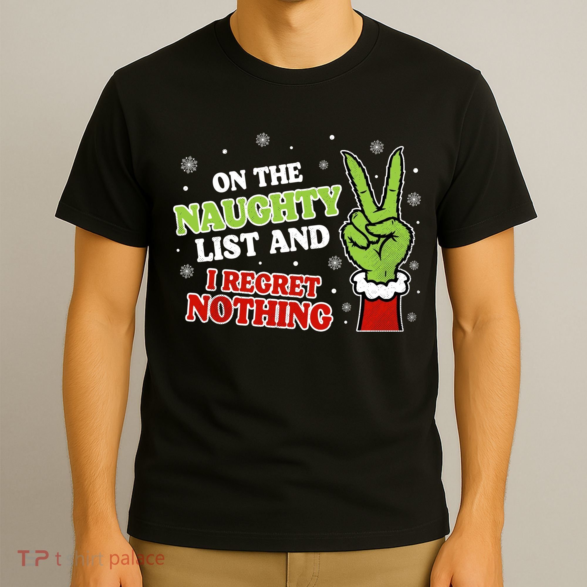 Christmas On Naughty List I Regret Nothing Xmas T-Shirt