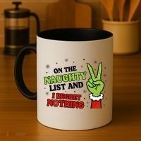 Christmas On Naughty List I Regret Nothing Xmas Coffee Mug thumb 4
