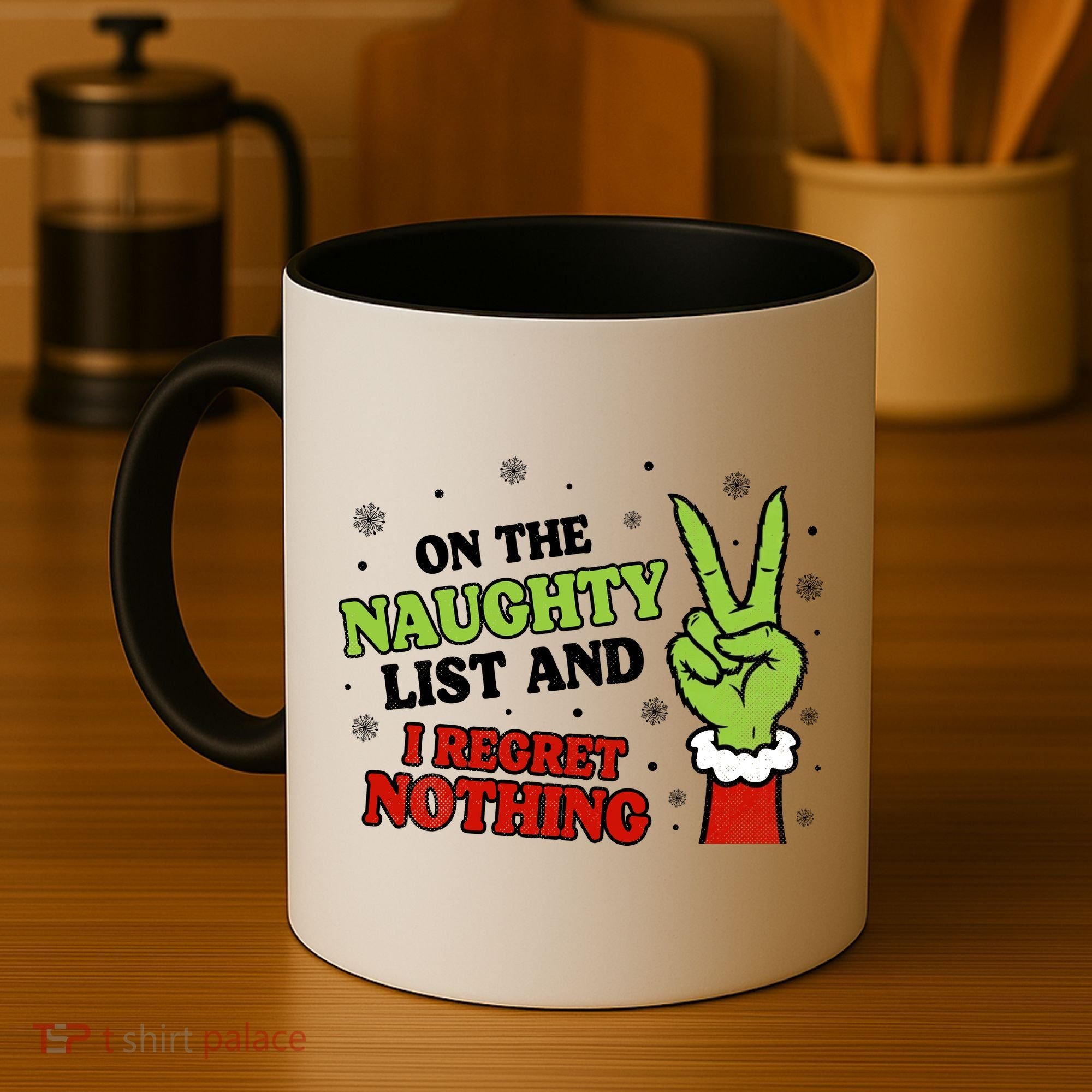 Christmas On Naughty List I Regret Nothing Xmas Coffee Mug