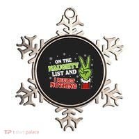 Christmas On Naughty List I Regret Nothing Xmas Ornament thumb 0