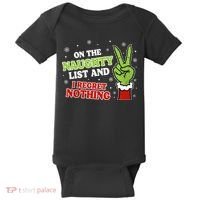 Christmas On Naughty List I Regret Nothing Xmas Baby Bodysuit thumb 0