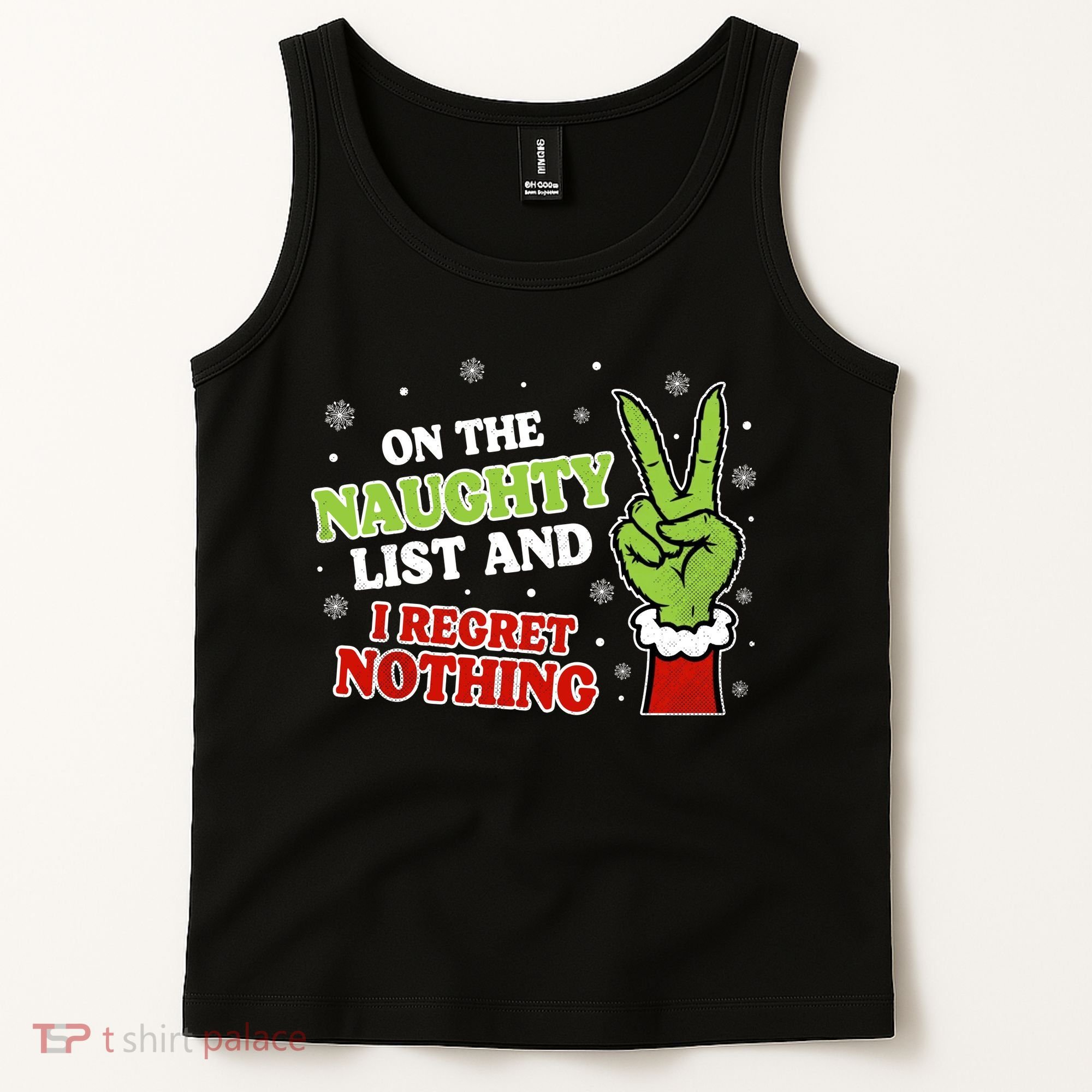 Christmas On Naughty List I Regret Nothing Xmas Tank Top
