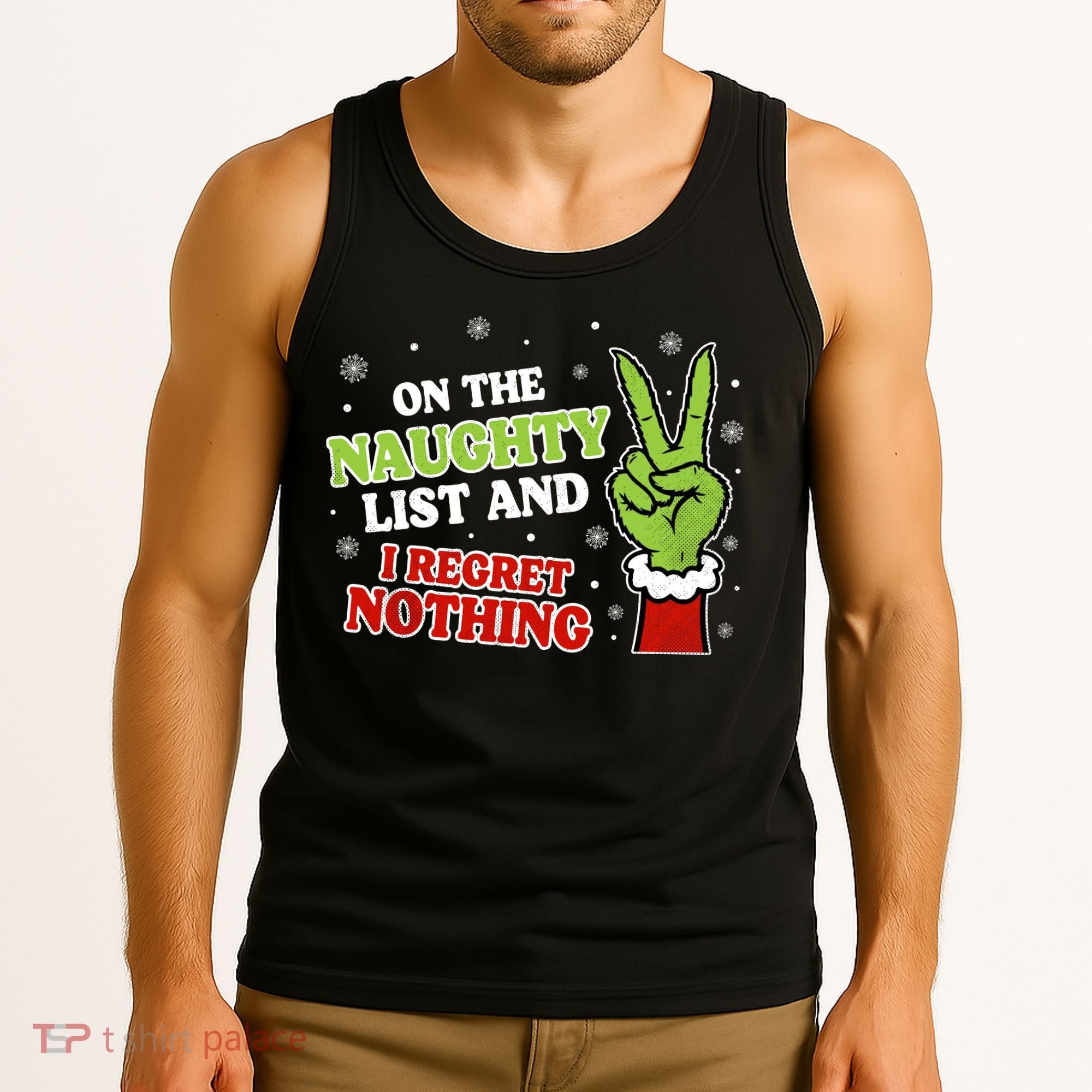 Christmas On Naughty List I Regret Nothing Xmas Tank Top