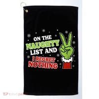 Christmas On Naughty List I Regret Nothing Xmas Golf Towel thumb 0