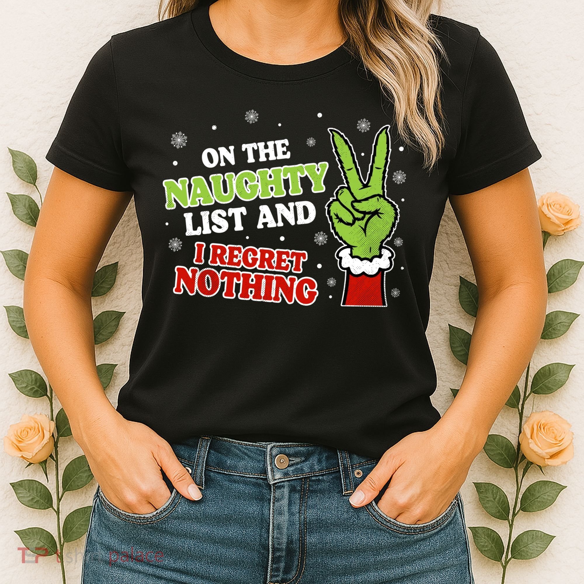 Christmas On Naughty List I Regret Nothing Xmas Women's T-Shirt