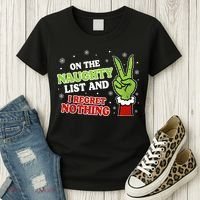 Christmas On Naughty List I Regret Nothing Xmas Women's T-Shirt thumb 3