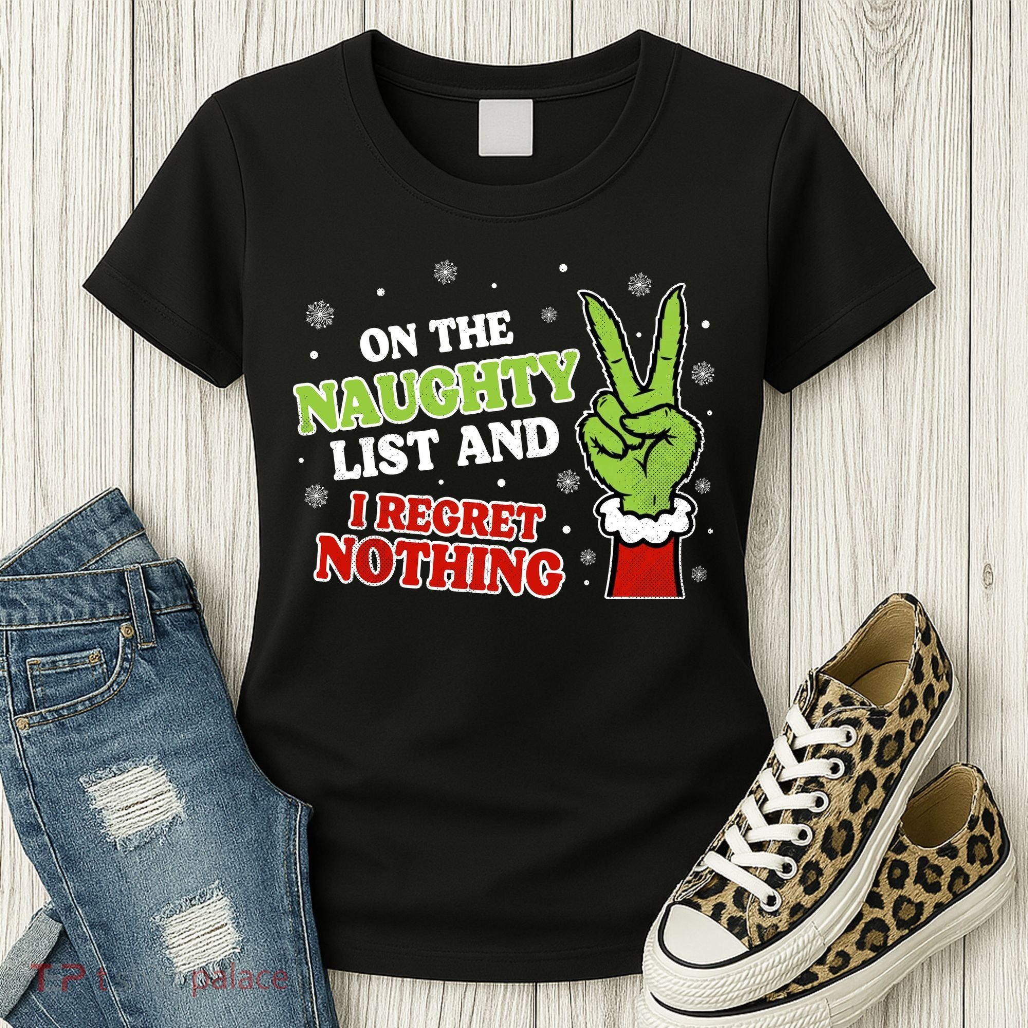 Christmas On Naughty List I Regret Nothing Xmas Women's T-Shirt