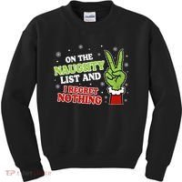 Christmas On Naughty List I Regret Nothing Xmas Kids Sweatshirt thumb 0
