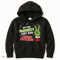Christmas On Naughty List I Regret Nothing Xmas Kids Hoodie thumb 0