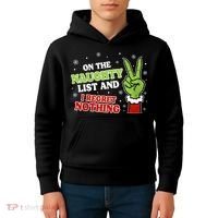 Christmas On Naughty List I Regret Nothing Xmas Kids Hoodie thumb 4