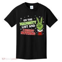 Christmas On Naughty List I Regret Nothing Xmas Kids T-Shirt thumb 0