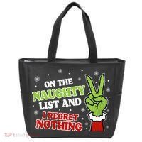 Christmas On Naughty List I Regret Nothing Xmas Tote Bag thumb 0