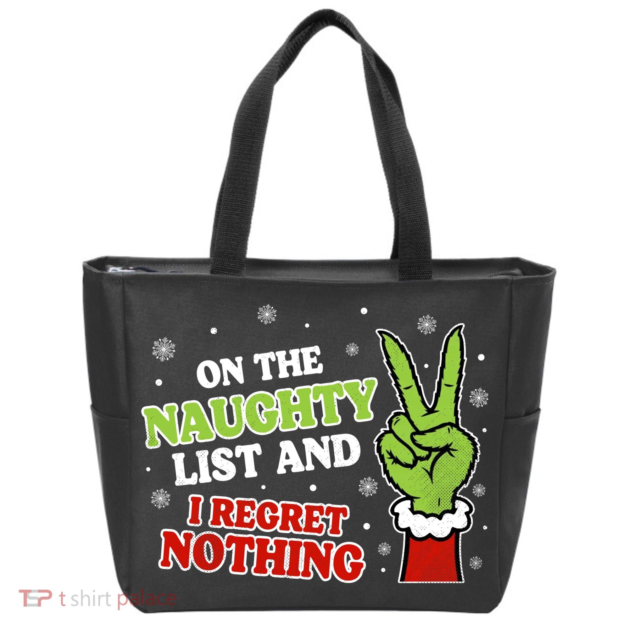 Christmas On Naughty List I Regret Nothing Xmas Tote Bag