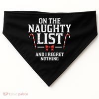 Christmas On Naughty List Regret Nothing Xmas USA-Made Doggie Bandana thumb 0