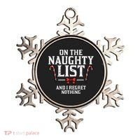 Christmas On Naughty List Regret Nothing Xmas Ornament thumb 0