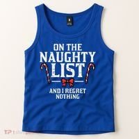 Christmas On Naughty List Regret Nothing Xmas Tank Top thumb 2