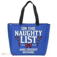 Christmas On Naughty List Regret Nothing Xmas Tote Bag thumb 0