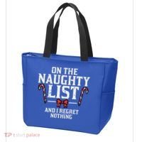Christmas On Naughty List Regret Nothing Xmas Tote Bag thumb 3
