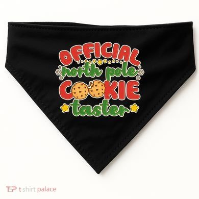 Christmas Official North Pole Cookie Taster USA-Made Doggie Bandana