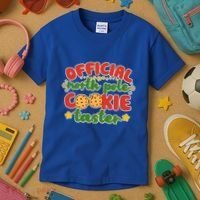 Christmas Official North Pole Cookie Taster Kids T-Shirt thumb 3
