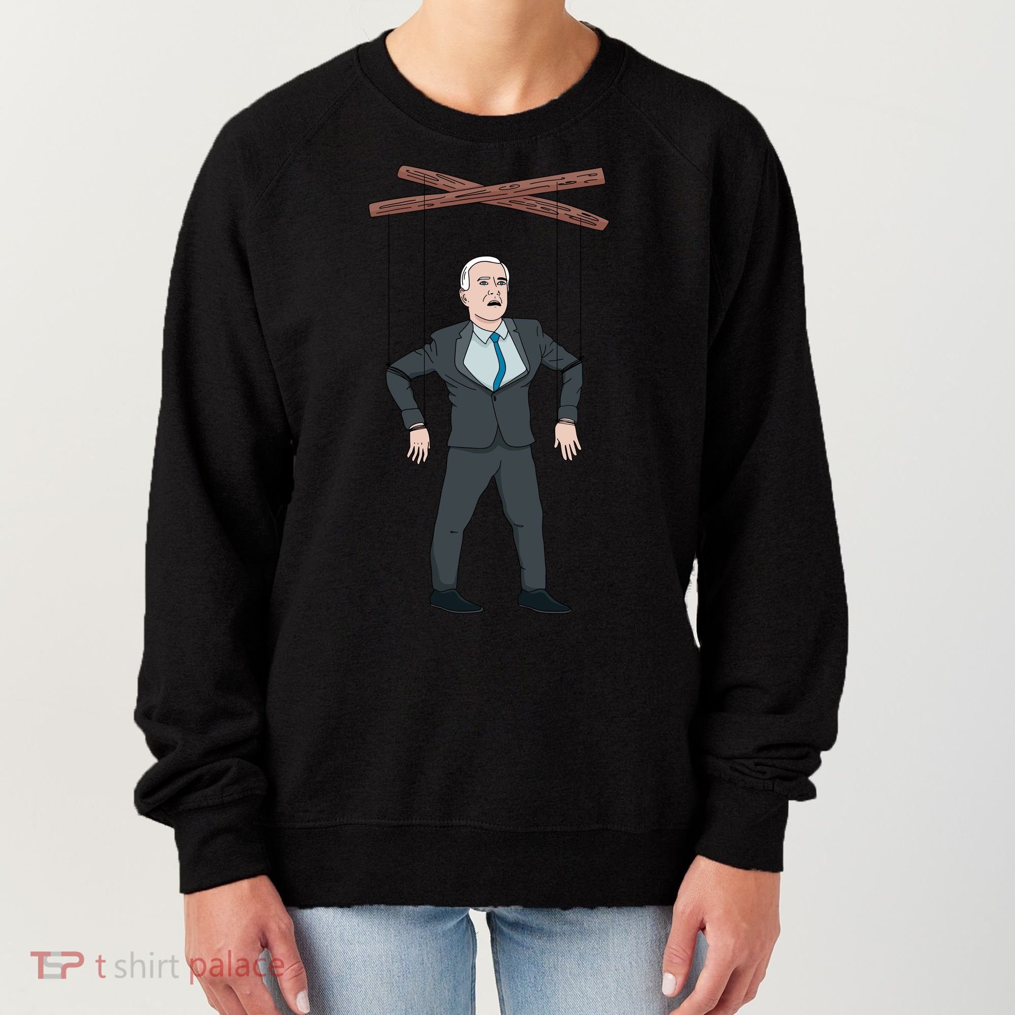 Confused Anti Joe Biden Puppet Funny Women's Sweatshirt
