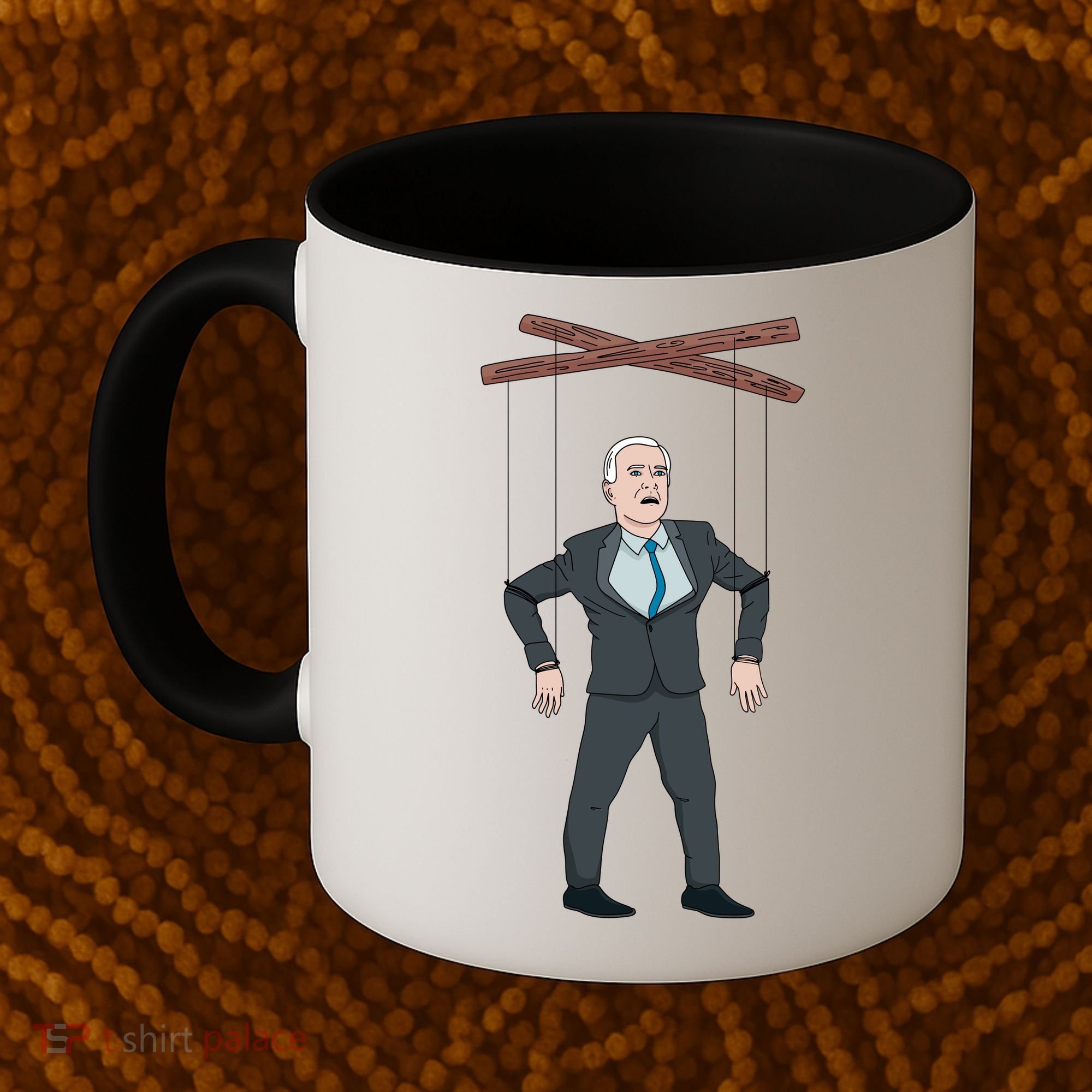 Confused Anti Joe Biden Puppet Funny Coffee Mug