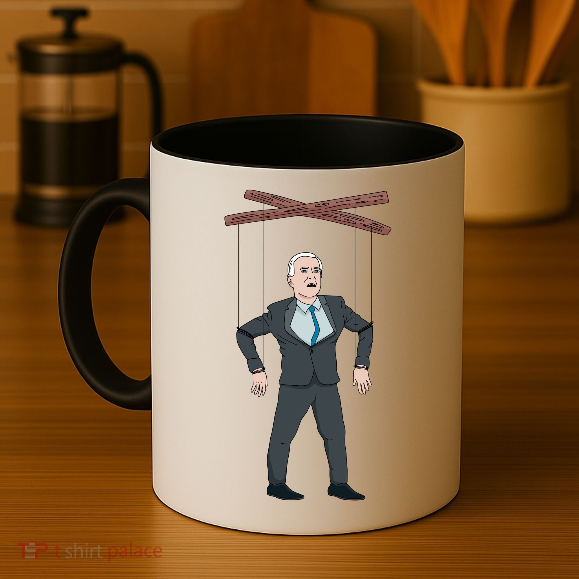 Confused Anti Joe Biden Puppet Funny Coffee Mug
