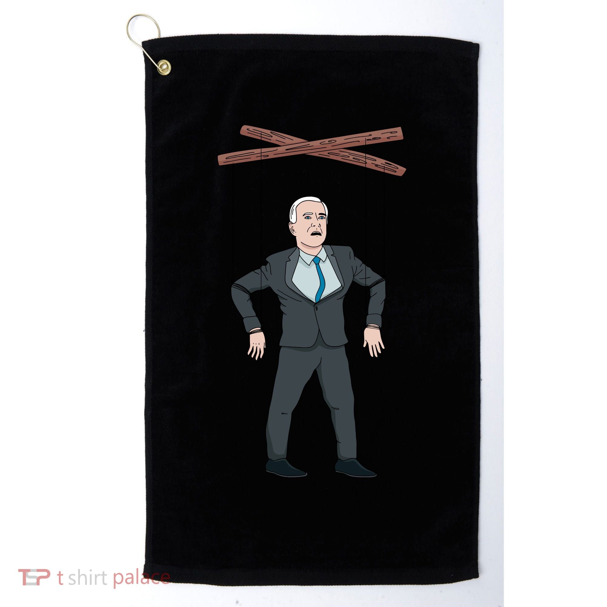 Confused Anti Joe Biden Puppet Funny Golf Towel