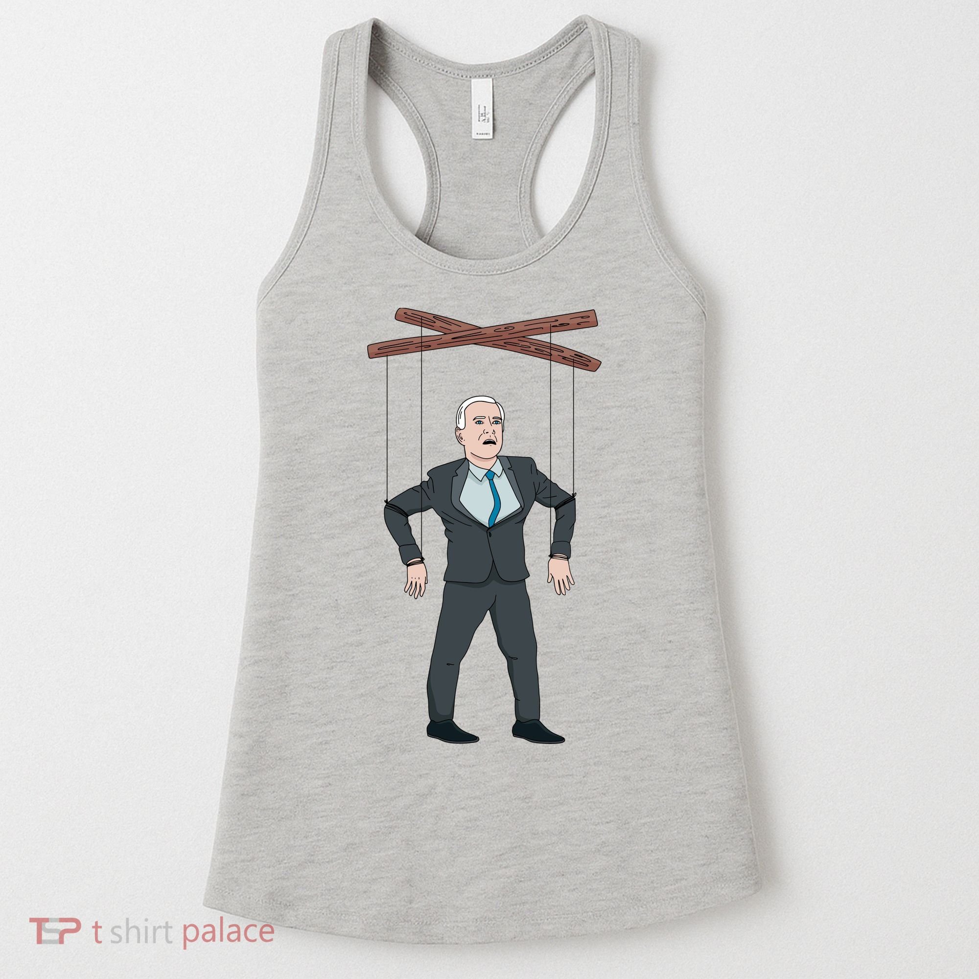 Confused Anti Joe Biden Puppet Funny Women's Tank Top