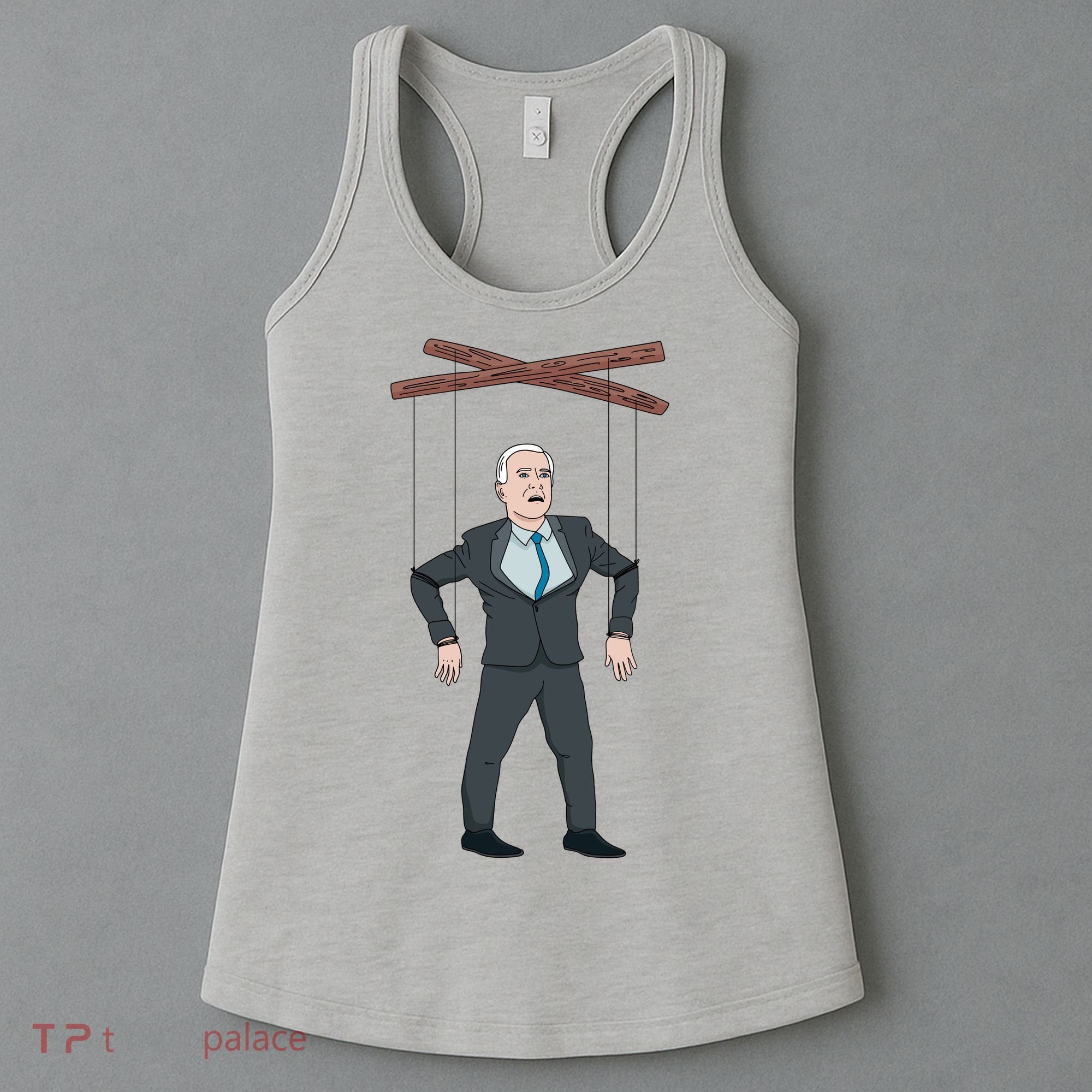 Confused Anti Joe Biden Puppet Funny Women's Tank Top