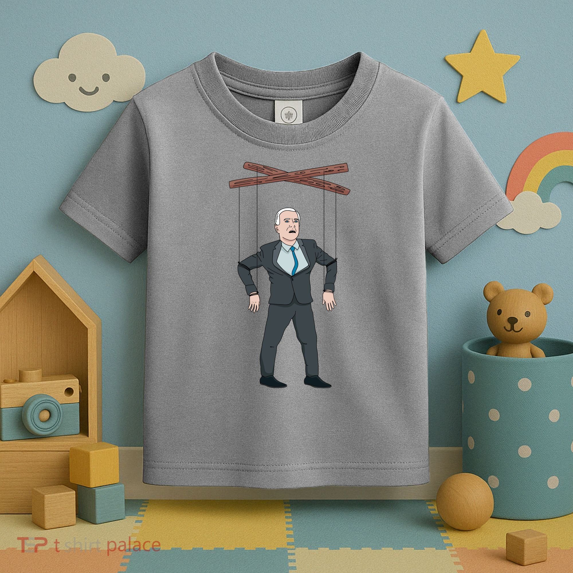 Confused Anti Joe Biden Puppet Funny Toddler T-Shirt