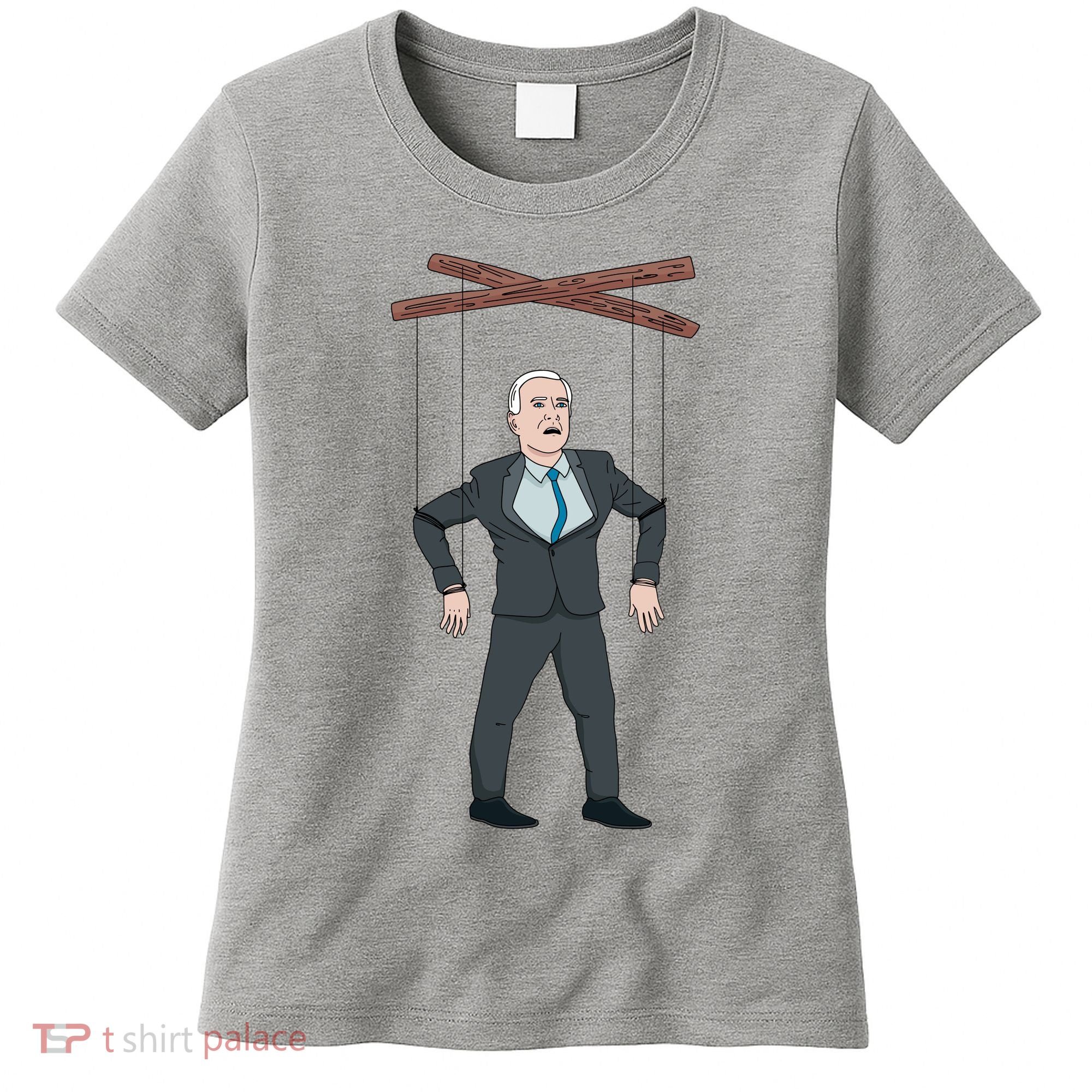 Confused Anti Joe Biden Puppet Funny Women's T-Shirt
