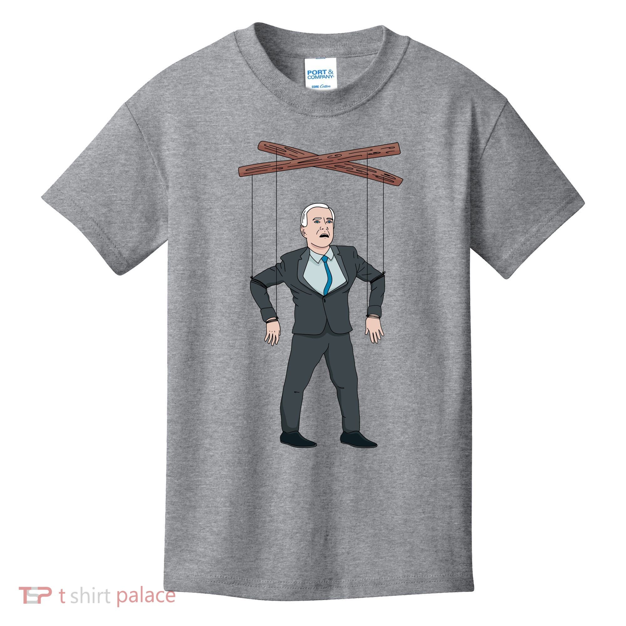 Confused Anti Joe Biden Puppet Funny Kids T-Shirt