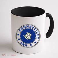 Connecticut State Flag Circle Coffee Mug thumb 1