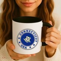 Connecticut State Flag Circle Coffee Mug thumb 3