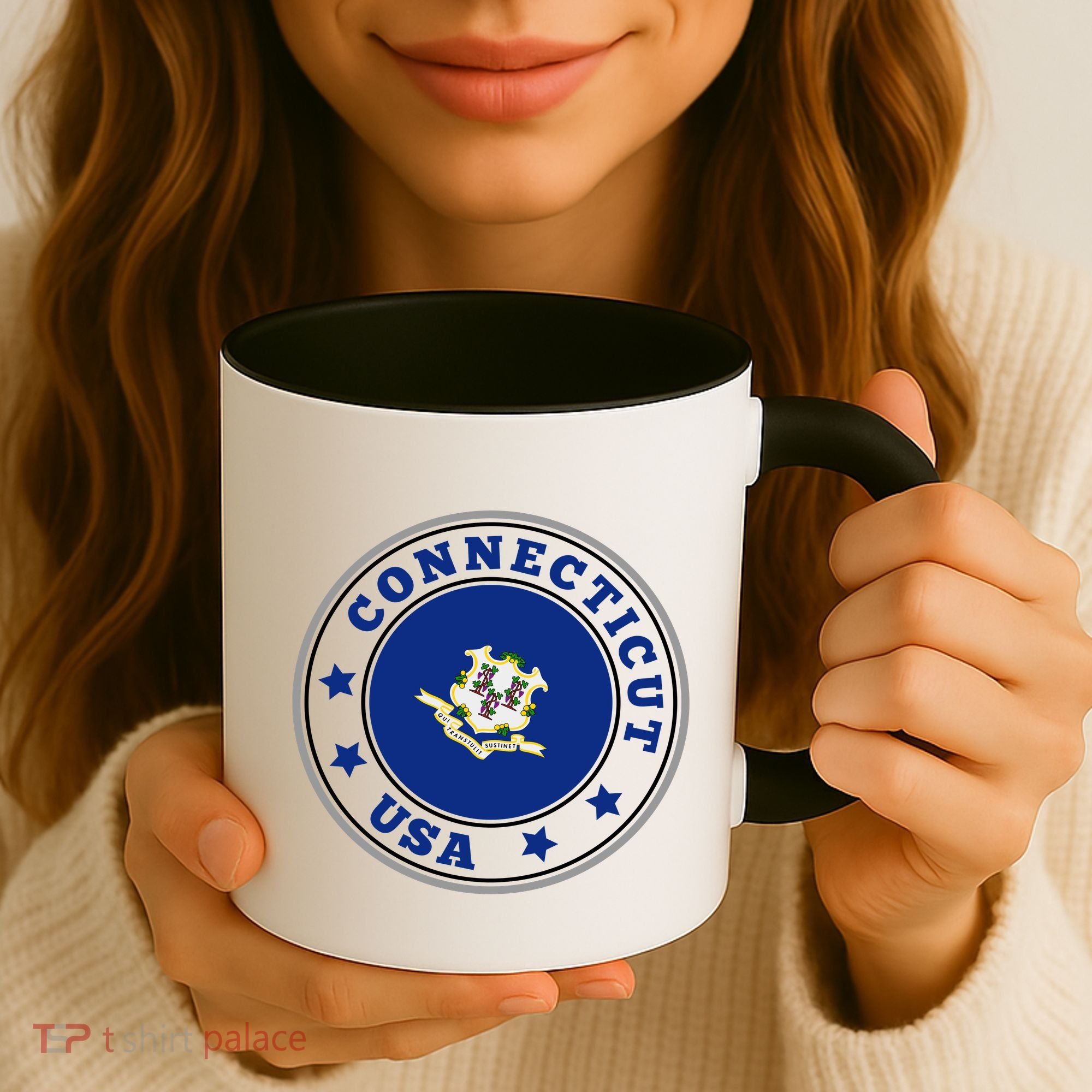 Connecticut State Flag Circle Coffee Mug
