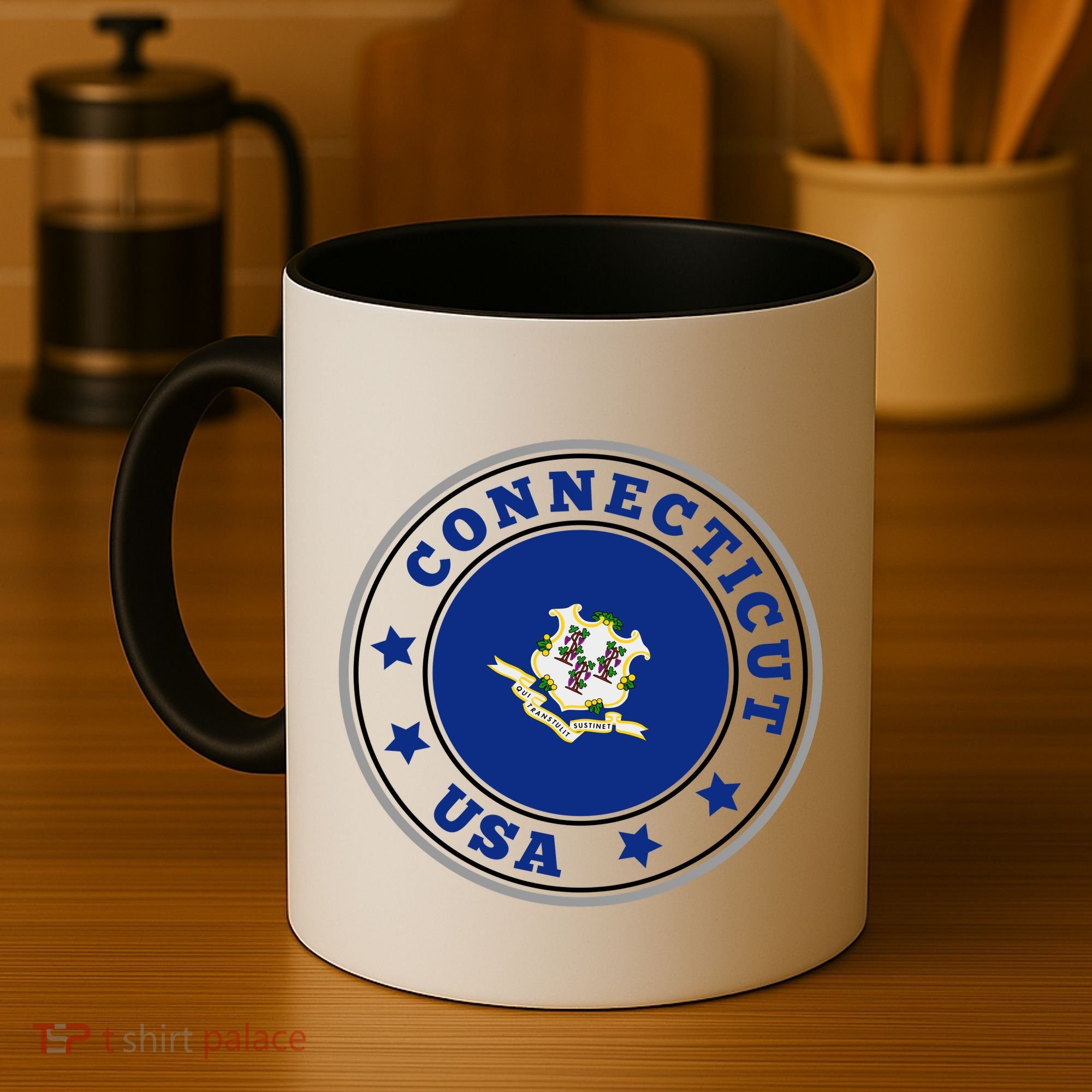 Connecticut State Flag Circle Coffee Mug