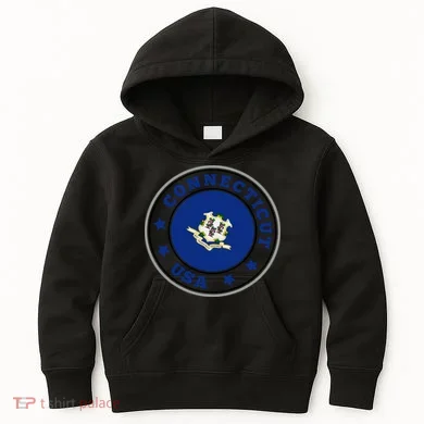 Connecticut State Flag Circle Kids Hoodie