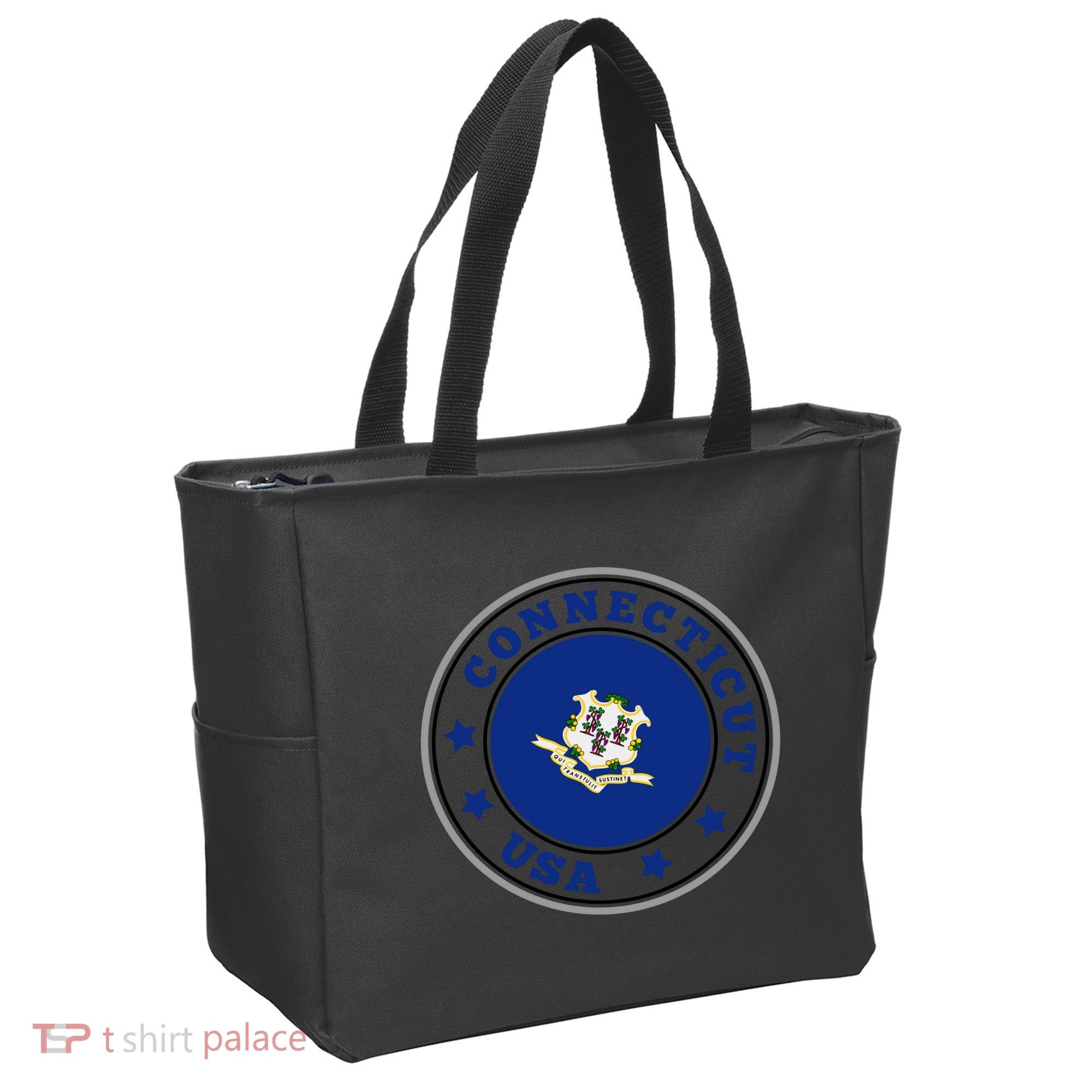 Connecticut State Flag Circle Tote Bag