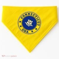 Connecticut State Flag Circle USA-Made Doggie Bandana thumb 0
