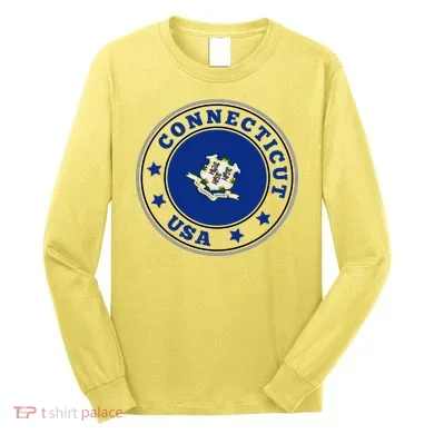 Connecticut State Flag Circle Long Sleeve Shirt