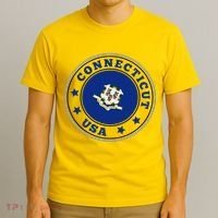 Connecticut State Flag Circle T-Shirt thumb 3