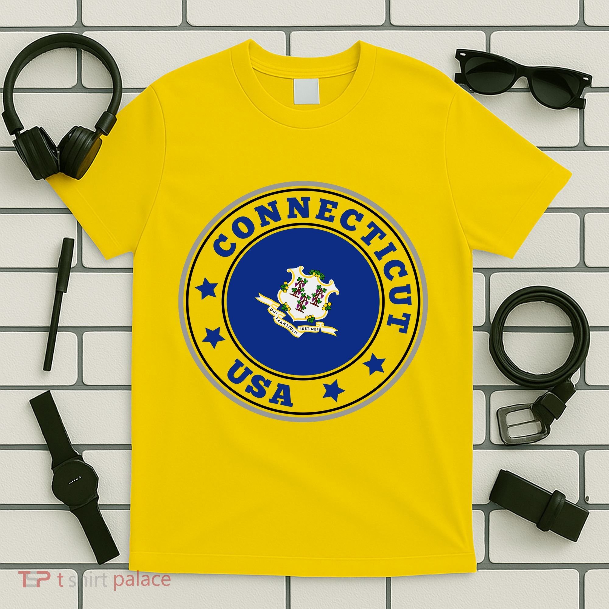 Connecticut State Flag Circle T-Shirt