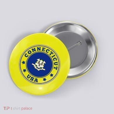 Connecticut State Flag Circle Button