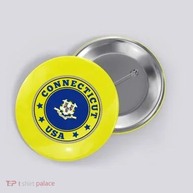 Connecticut State Flag Circle Button