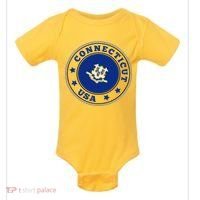 Connecticut State Flag Circle Baby Bodysuit thumb 0