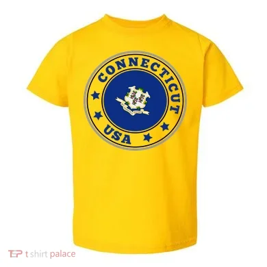 Connecticut State Flag Circle Toddler T-Shirt