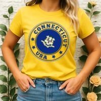 Connecticut State Flag Circle Women's T-Shirt thumb 2
