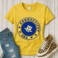 Connecticut State Flag Circle Women's T-Shirt thumb 3